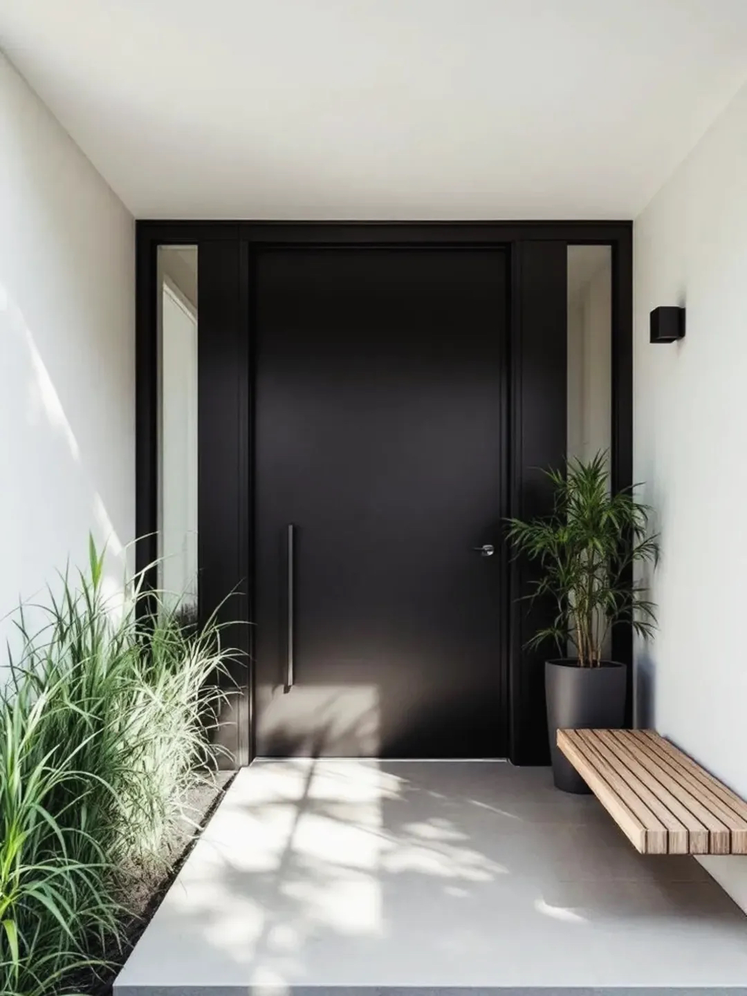 TINNO Matte Black Minimalist Entry Door: Pure Elegance for a Warm Homecoming