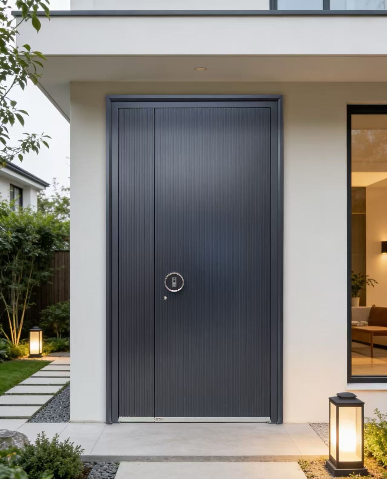 Contemporary home facades: The dual experience of minimalist entrance doors
