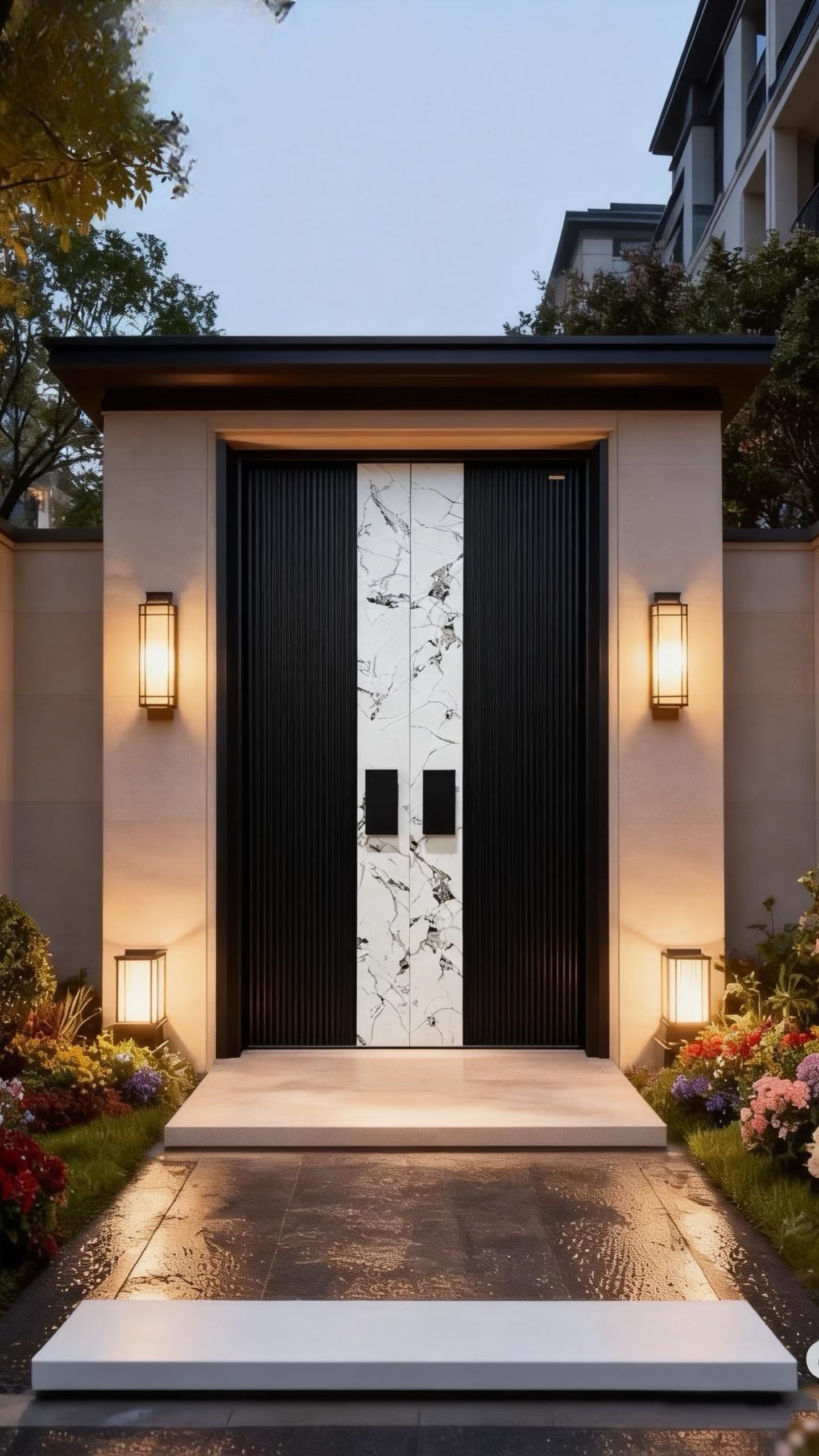 TINNO Marble & Metal Entry Doors | Modern Elegance for Contemporary Homes