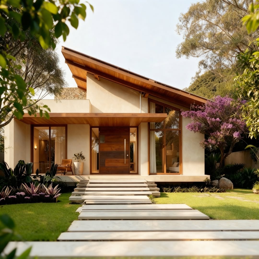 TINNO Natural Wood Entry Doors | Warm Minimalism for Modern Tropical Homes