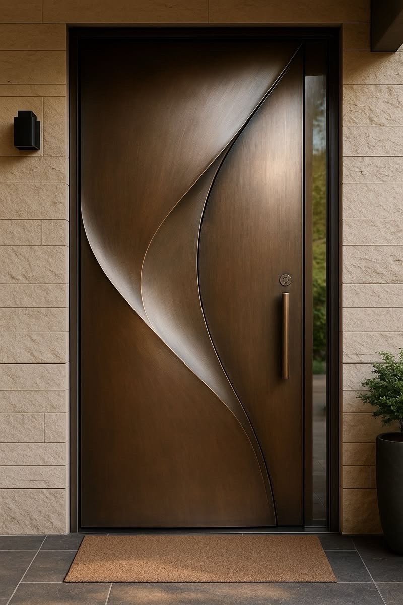 TINNO Sculpted Wave Entry Doors | Organic Luxury for Modern Residences