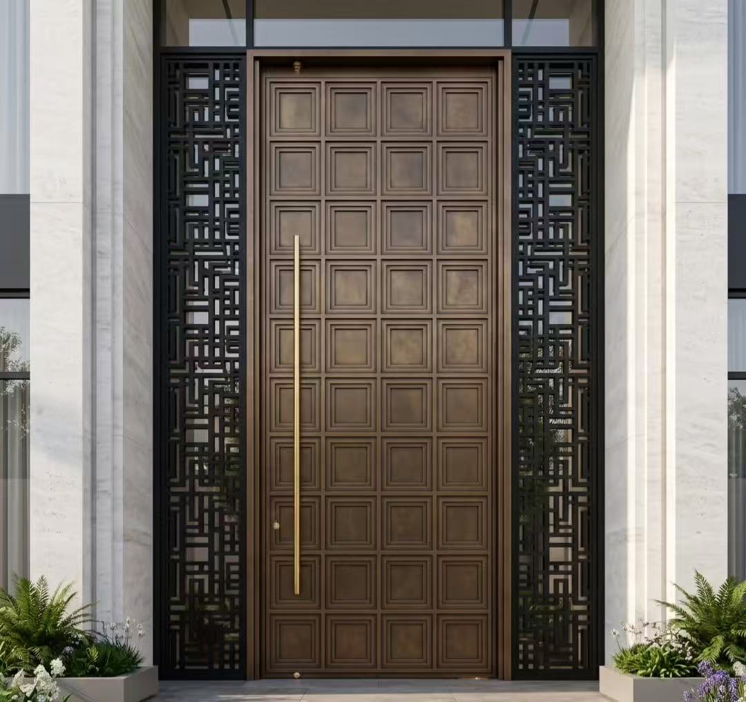 TINNO Classic Grid Panel Entry Doors | Timeless Elegance for Traditional Residen