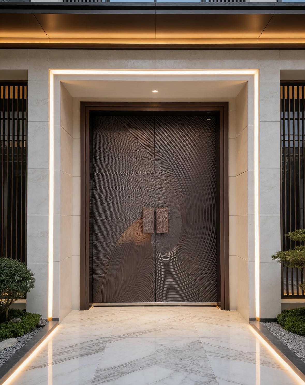 TINNO Textured Bronze Double Door: Where Art Meets Modern Luxury